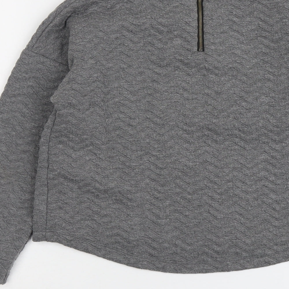 NEXT Girls Grey Polyester Pullover Sweatshirt Size 10 Years Pullover - Textured