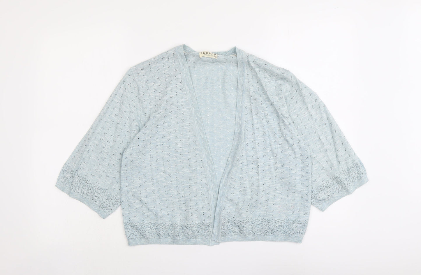Womens UK Size 14 Indigo Blue Cardigan Jumper