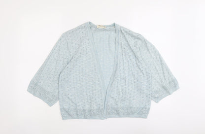 Womens UK Size 14 Indigo Blue Cardigan Jumper