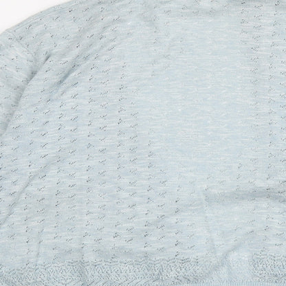 Womens UK Size 14 Indigo Blue Cardigan Jumper