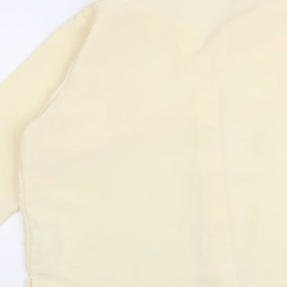 Daxon Womens Ivory Polyester Basic Button-Up Size 14 Collared