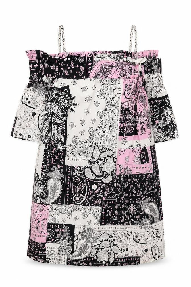 ASOS Womens Multicoloured Paisley Cotton A-Line Size 10 Square Neck Pullover