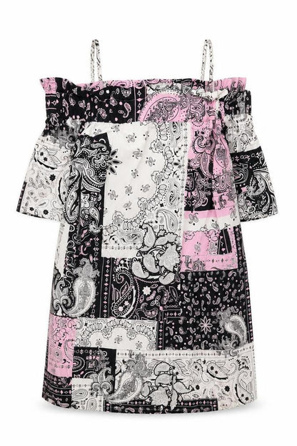 ASOS Womens Multicoloured Paisley Cotton A-Line Size 10 Square Neck Pullover