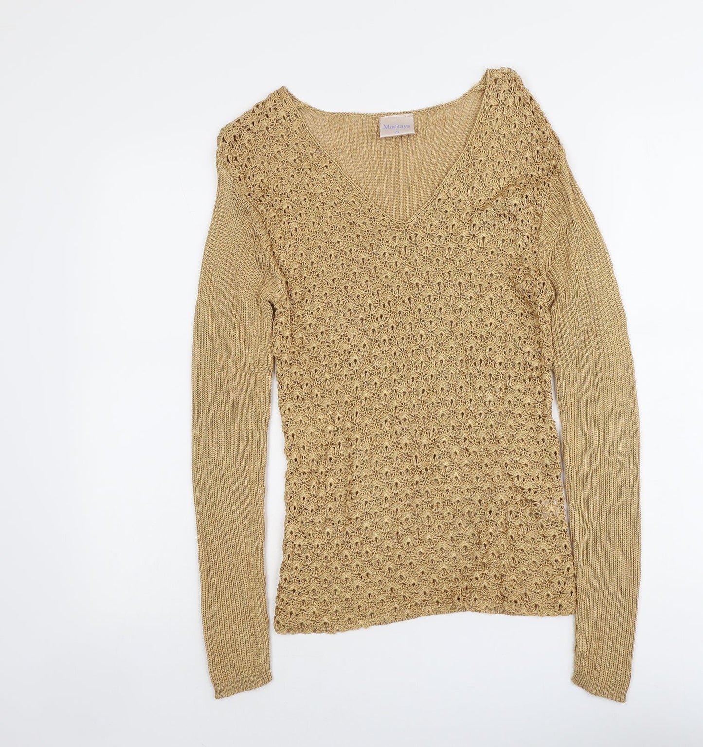 Womens UK Size M Mackays Beige Pullover Jumper