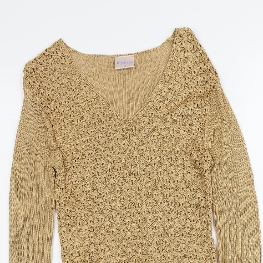 Womens UK Size M Mackays Beige Pullover Jumper