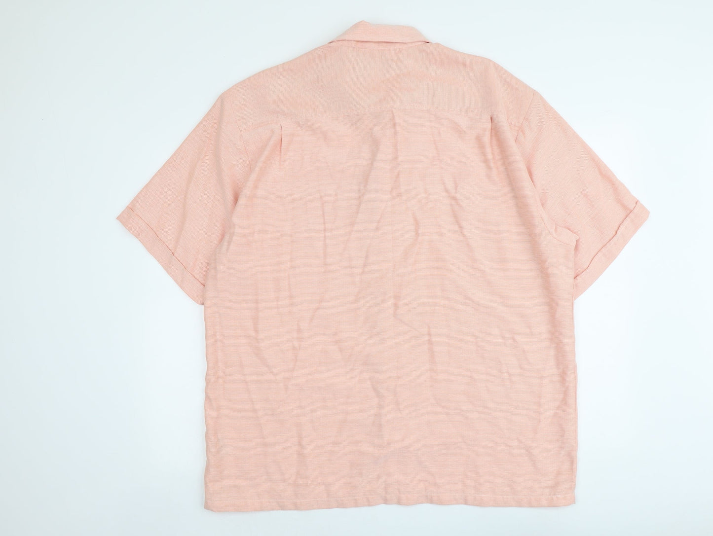 Armando Mens Orange Cotton Button-Up Size XL Collared Button