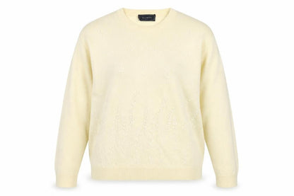 Allwyn Womens Ivory Round Neck Acrylic Pullover Jumper Size M