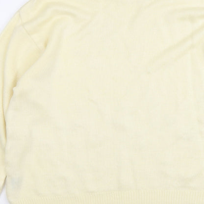 Allwyn Womens Ivory Round Neck Acrylic Pullover Jumper Size M
