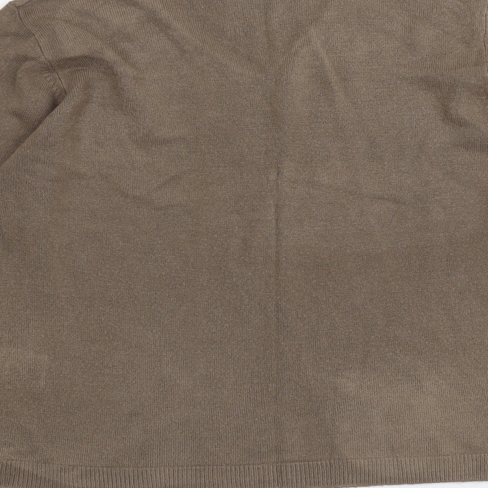 Debie Morgan Womens Brown V-Neck Acrylic Pullover Jumper Size L