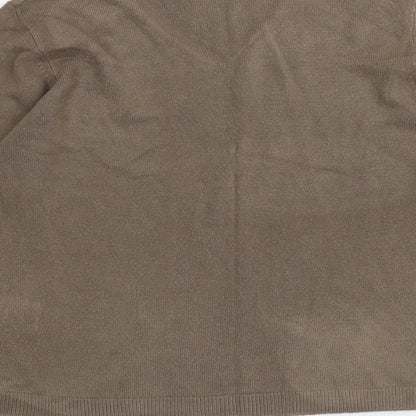 Debie Morgan Womens Brown V-Neck Acrylic Pullover Jumper Size L