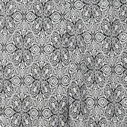 BHS Womens Black Geometric Cotton Trousers Size 10 L28 in Regular Button