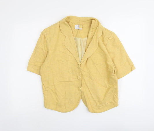 Nightingales Womens Yellow Jacket Blazer Size 10 Button