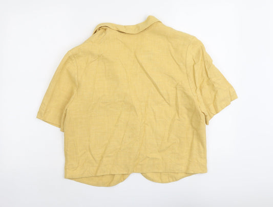 Nightingales Womens Yellow Jacket Blazer Size 10 Button