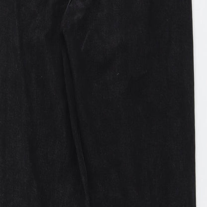 PRETTYLITTLETHING Womens Black Cotton Straight Jeans Size 6 L30 in Regular Button