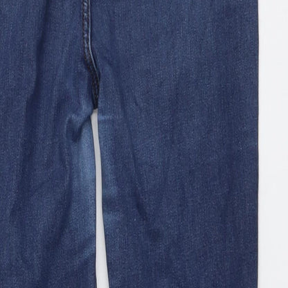Marks and Spencer Womens Blue Cotton Skinny Jeans Size 10 L27 in Regular Button