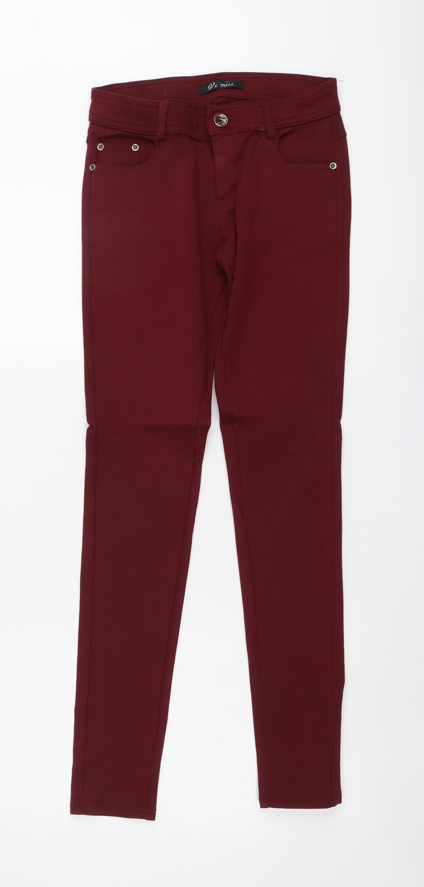 Vs. Miss Womens Red Cotton Trousers Size L L30 in Regular Button
