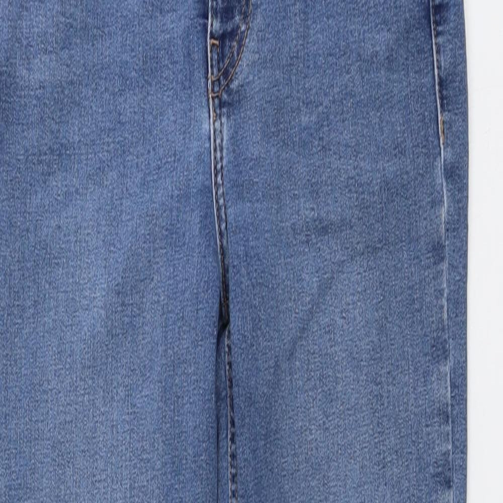Topshop Womens Blue Cotton Skinny Jeans Size 26 in L26 in Regular Button
