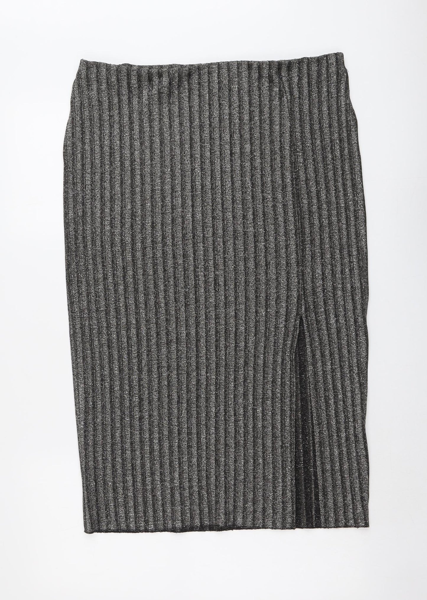 H&M Womens Black Polyester Straight & Pencil Skirt Size L