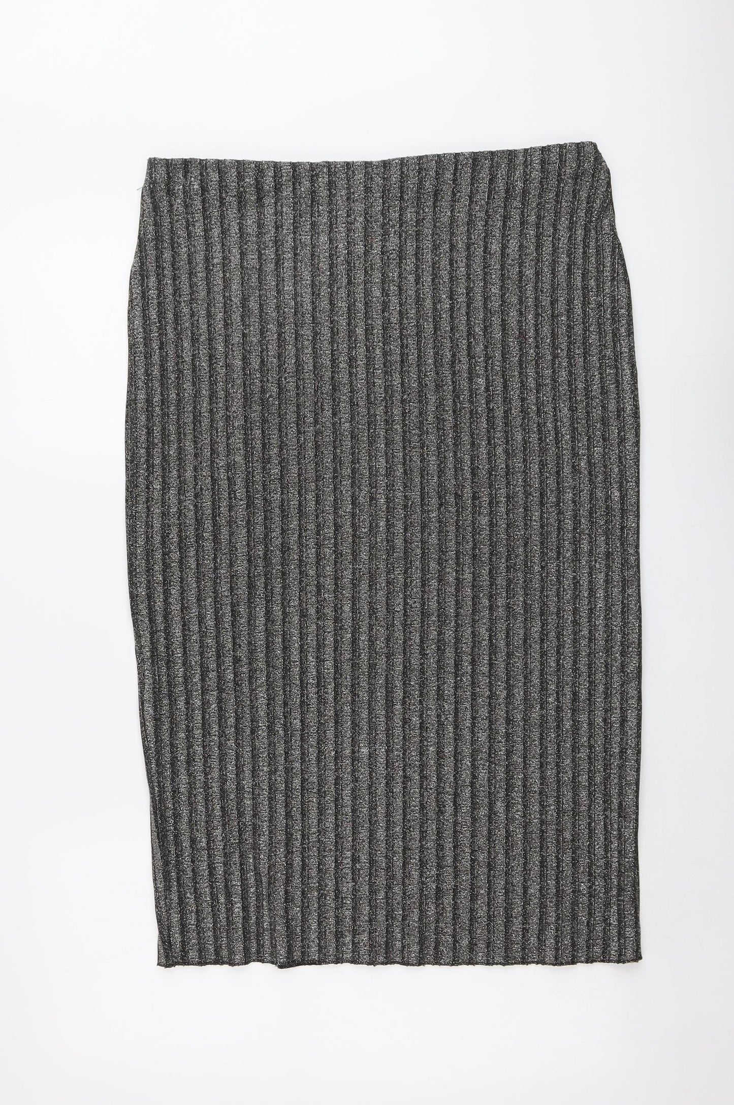 H&M Womens Black Polyester Straight & Pencil Skirt Size L