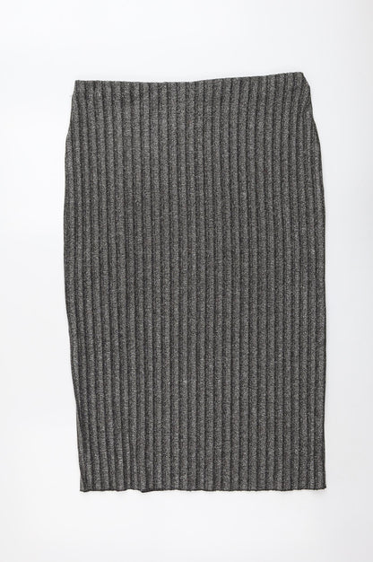 H&M Womens Black Polyester Straight & Pencil Skirt Size L