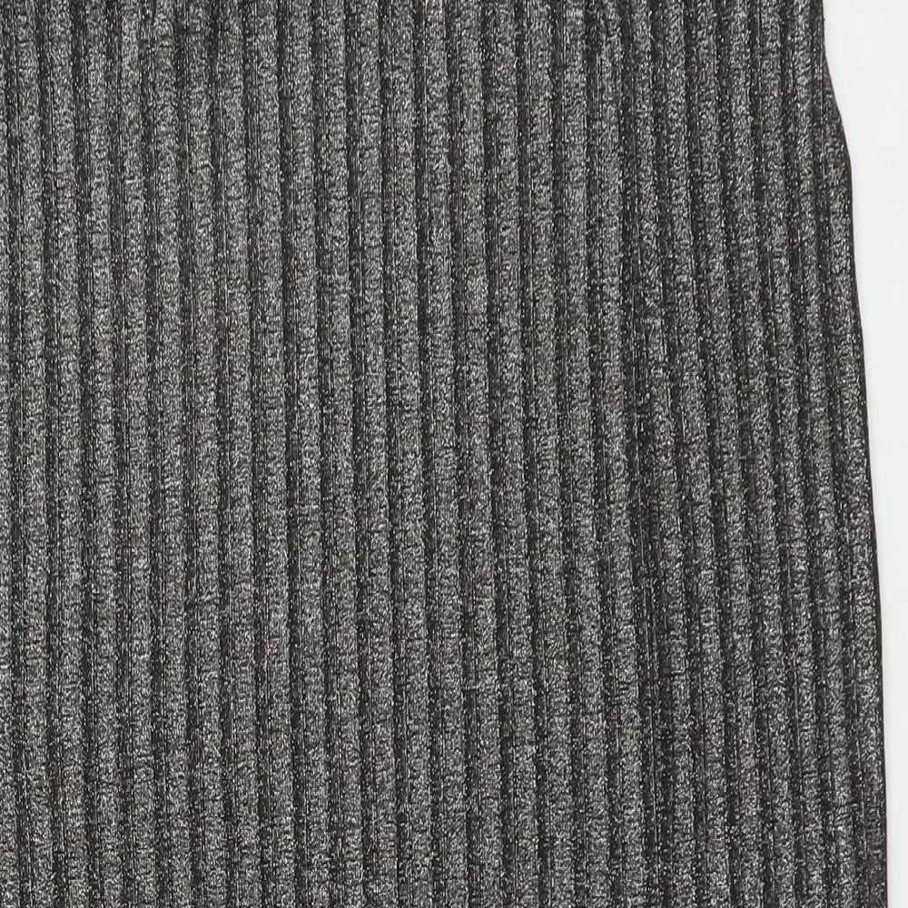 H&M Womens Black Polyester Straight & Pencil Skirt Size L