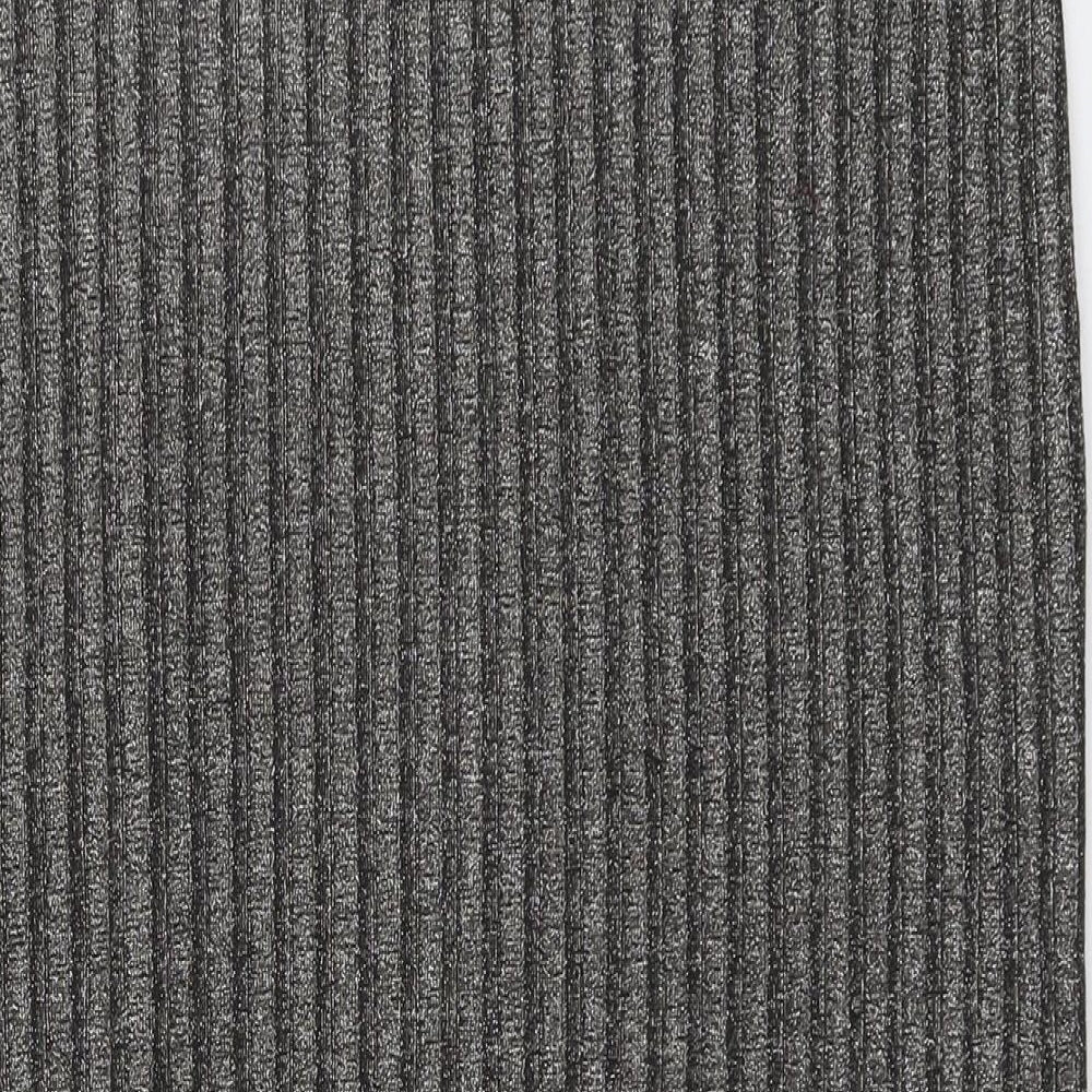 H&M Womens Black Polyester Straight & Pencil Skirt Size L