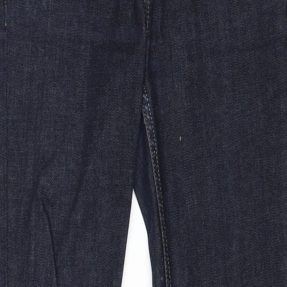 Topshop Womens Blue Cotton Straight Jeans Size 28 in Regular Zip