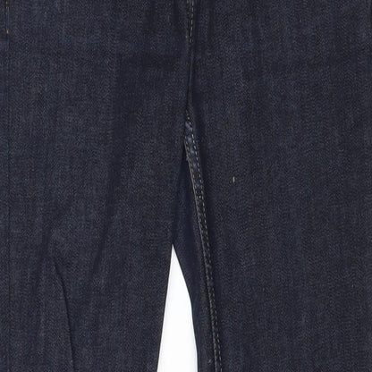 Topshop Womens Blue Cotton Straight Jeans Size 28 in Regular Zip