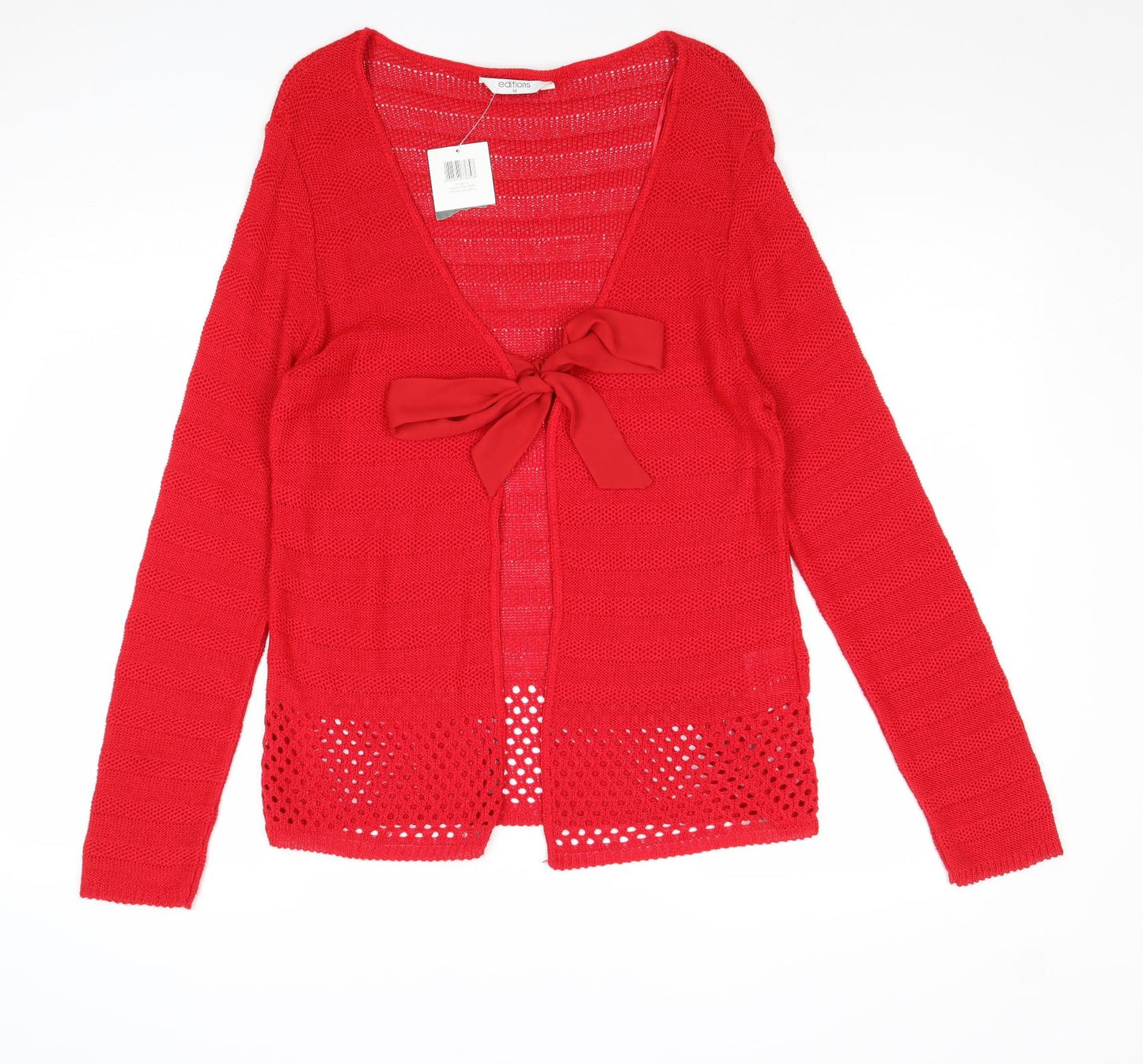 Womens UK Size M Editions Red Cardigan Jumper