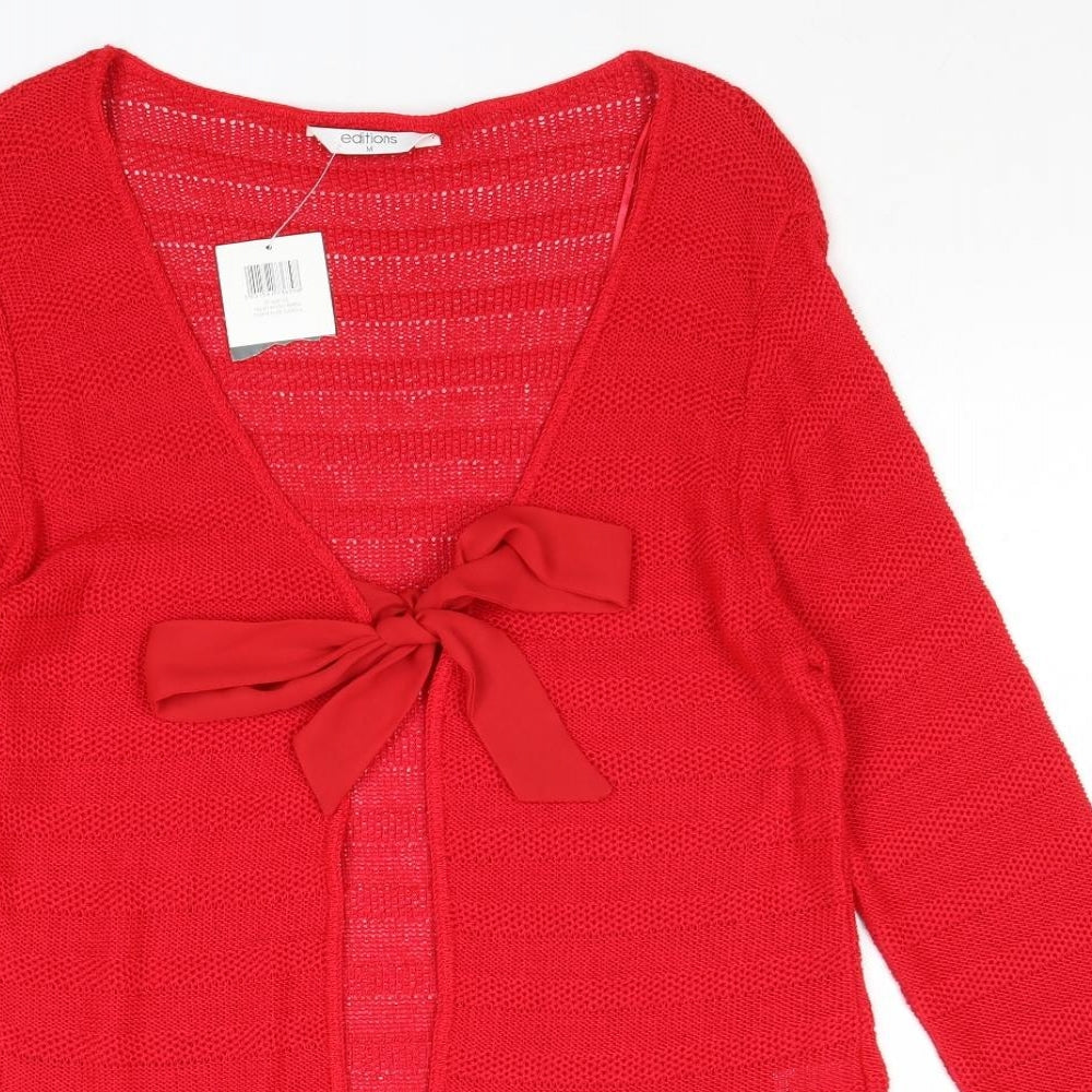 Womens UK Size M Editions Red Cardigan Jumper