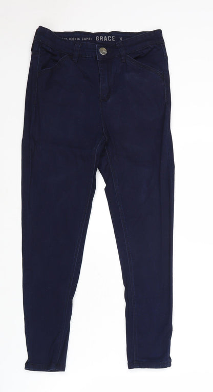 Oasis Womens Blue Cotton Skinny Jeans Size 6 Regular Zip