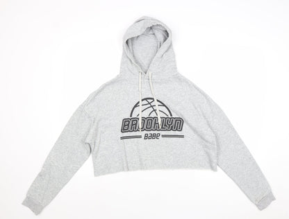 Womens UK Size S Divided by H&M Grey Pullover Hoodie