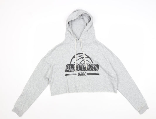 Womens UK Size S Divided by H&M Grey Pullover Hoodie