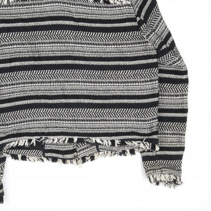 Divided by H&M Womens Multicoloured Striped Biker Jacket Size 12 Zip