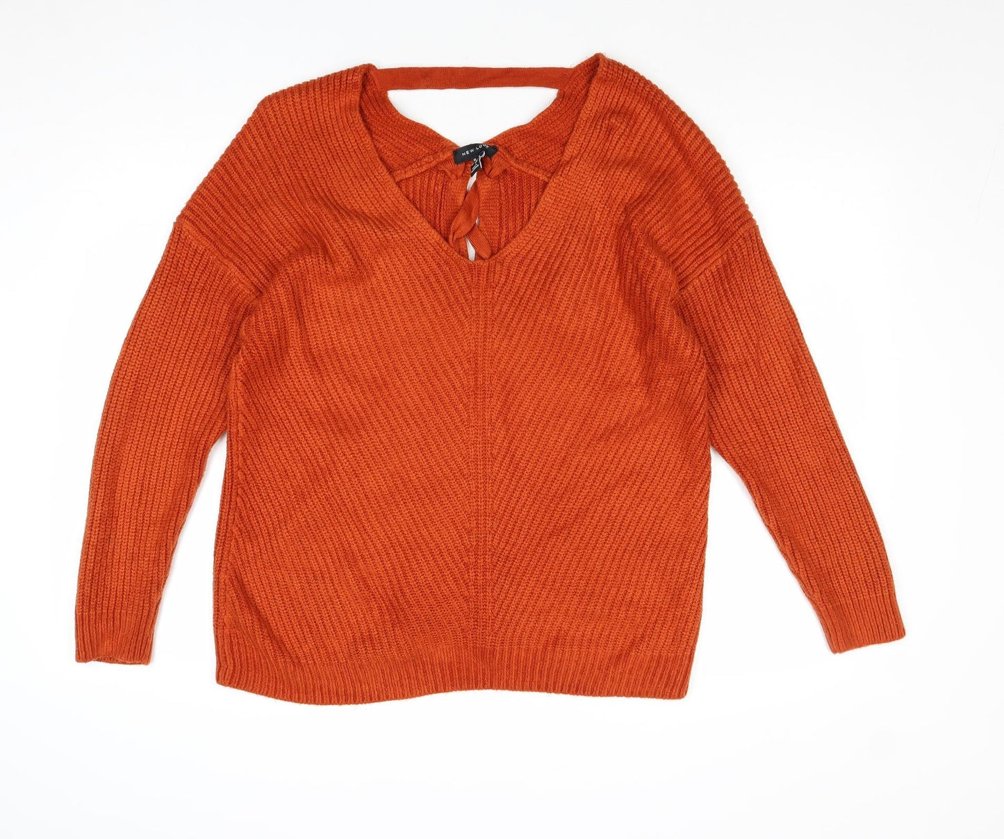 Womens UK Size S New Look Orange Pullover Jumper