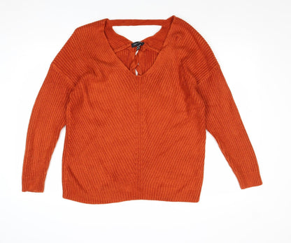 Womens UK Size S New Look Orange Pullover Jumper