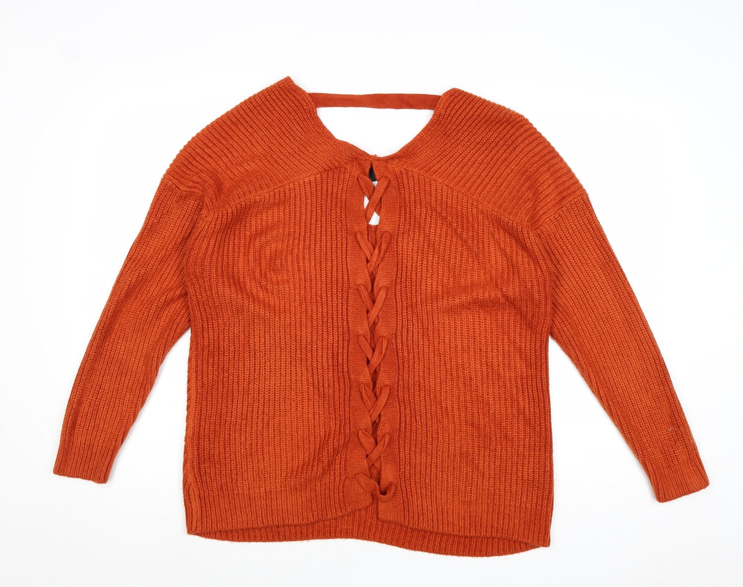 Womens UK Size S New Look Orange Pullover Jumper
