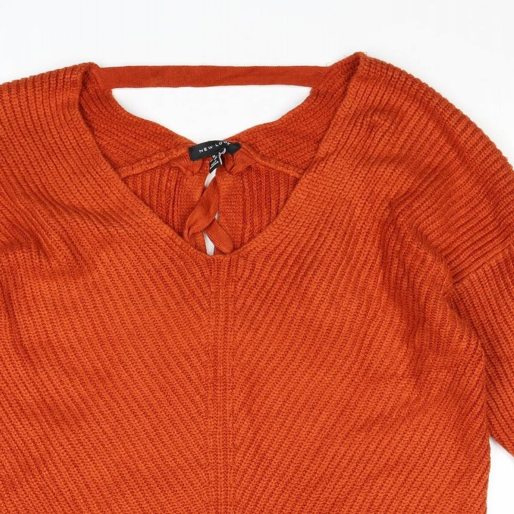 Womens UK Size S New Look Orange Pullover Jumper