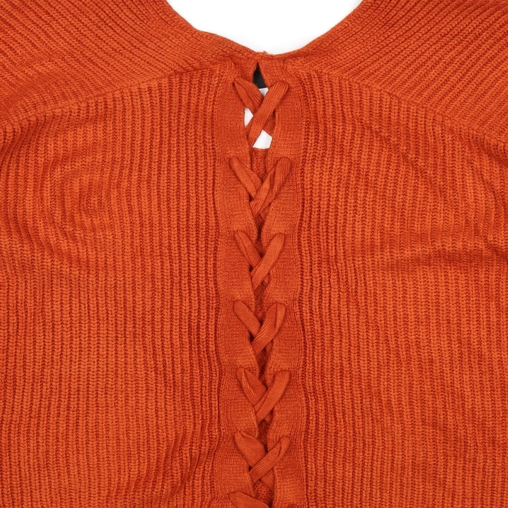 Womens UK Size S New Look Orange Pullover Jumper