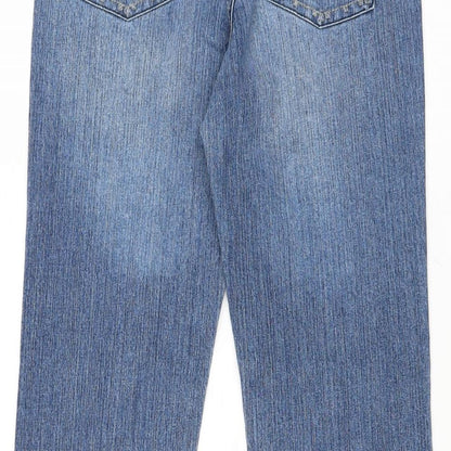 X-Mali Womens Blue Cotton Straight Jeans Size 6 Regular Zip