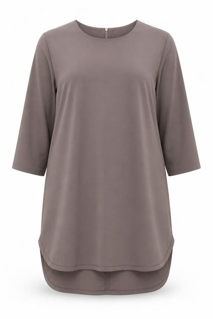 Boohoo Womens Brown Polyester A-Line Size 14 Round Neck Zip