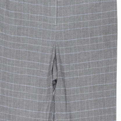 CC Womens Grey Plaid Polyester Trousers Size 14 Regular Zip