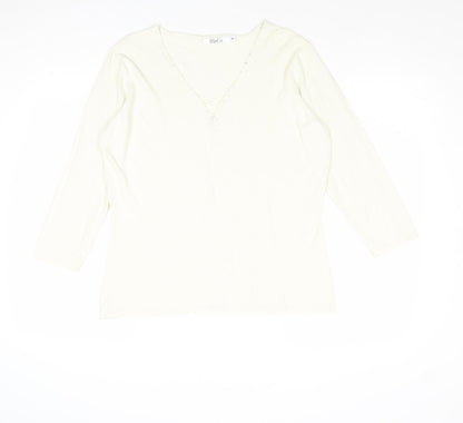 Womens UK Size XL M&Co Ivory Pullover Jumper