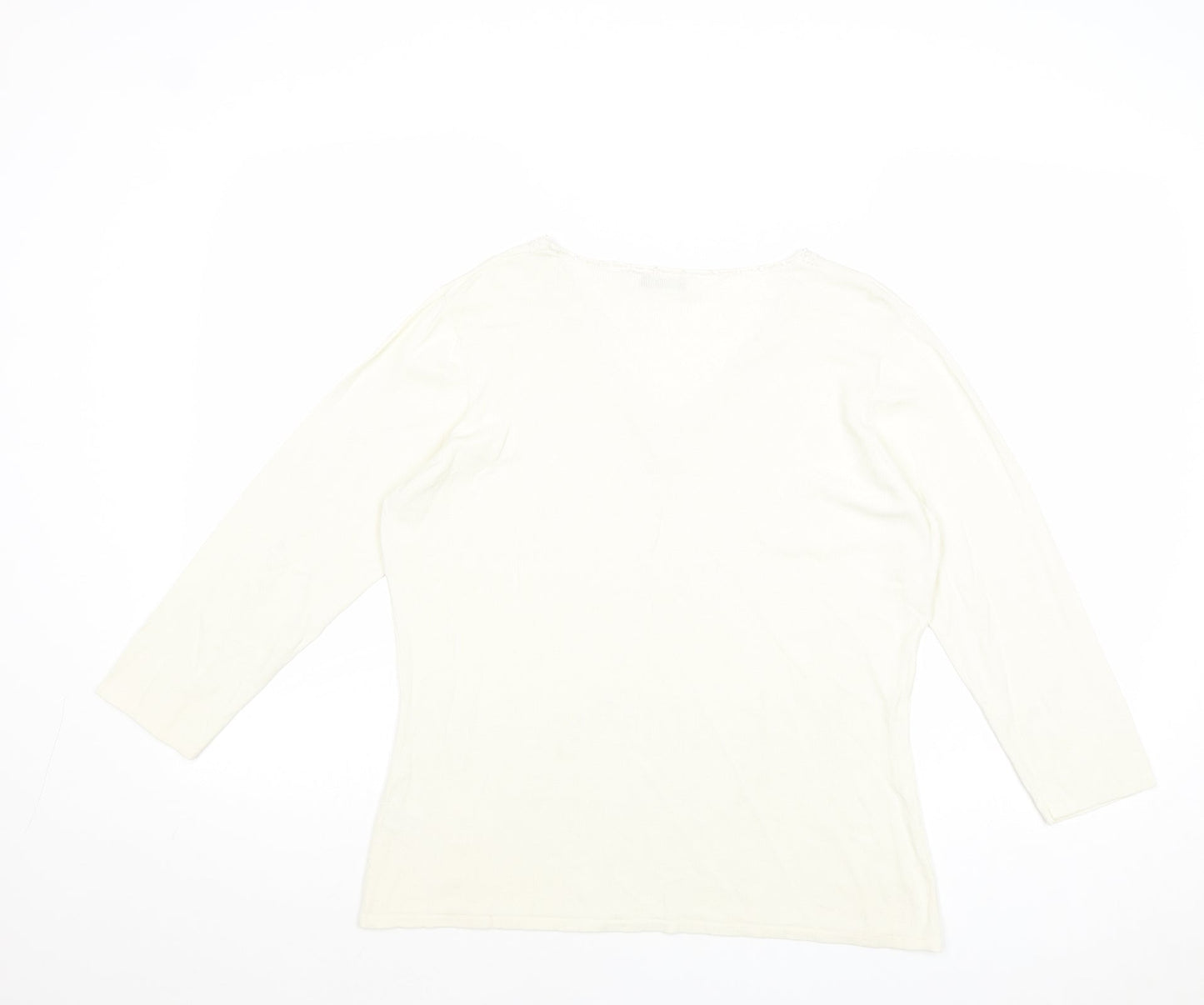 Womens UK Size XL M&Co Ivory Pullover Jumper