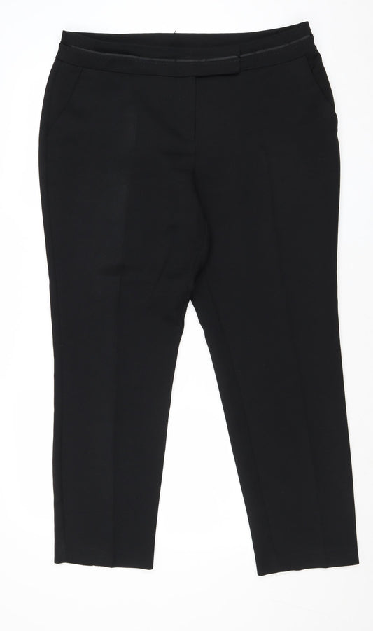 Womens UK Size 16 Very Regular Fit  Black Trousers