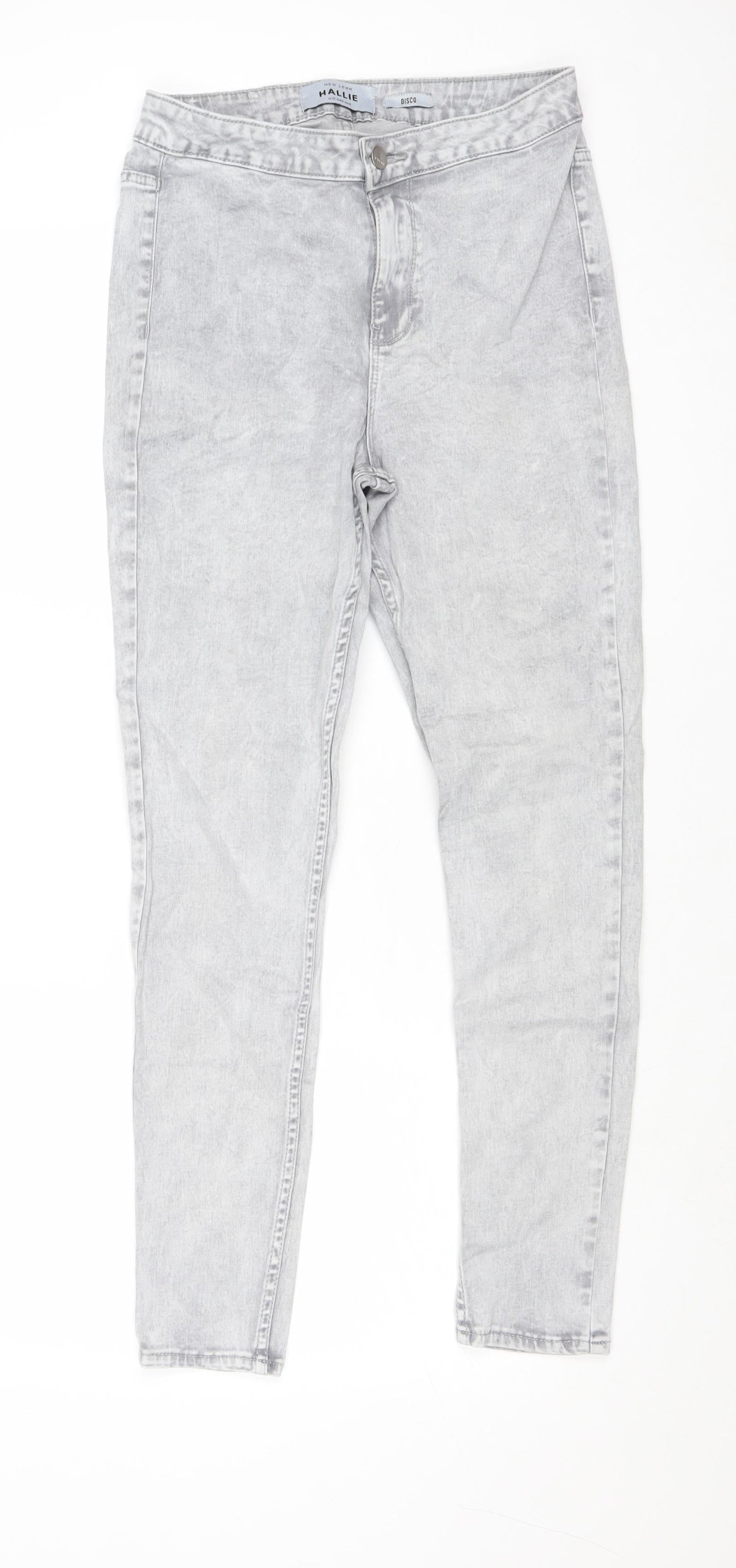 New Look Womens Grey Cotton Skinny Jeans Size 12 Regular Zip