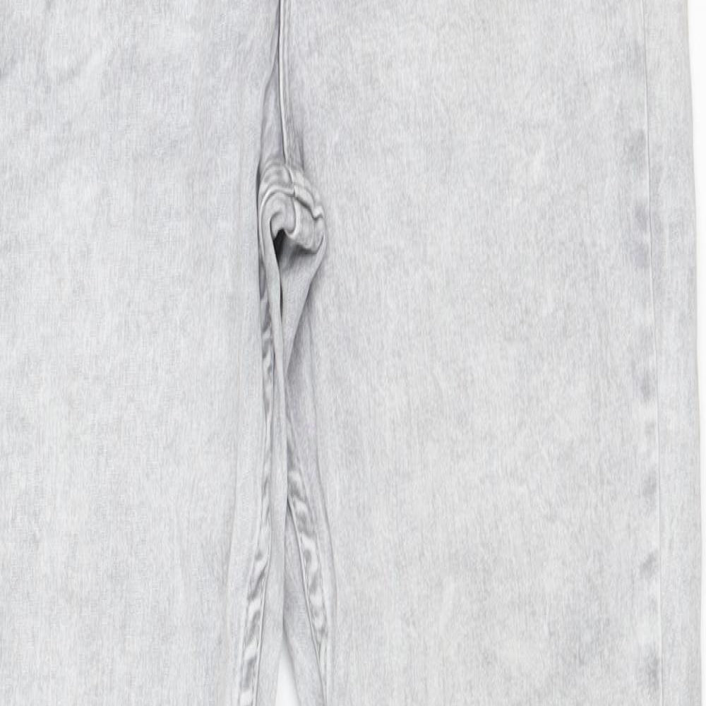 New Look Womens Grey Cotton Skinny Jeans Size 12 Regular Zip
