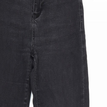 Bershka Womens Grey Cotton Skinny Jeans Size 10 Regular Zip