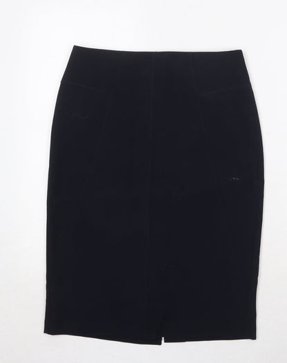 Marks and Spencer Womens Blue Polyester A-Line Skirt Size 8 Zip