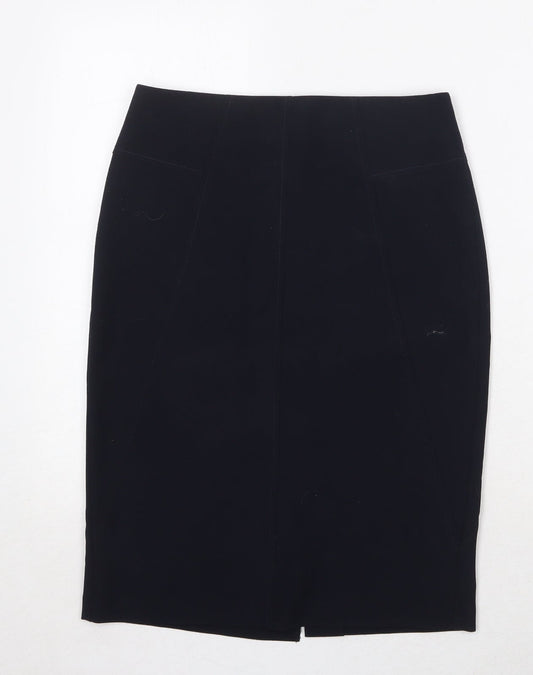 Marks and Spencer Womens Blue Polyester A-Line Skirt Size 8 Zip
